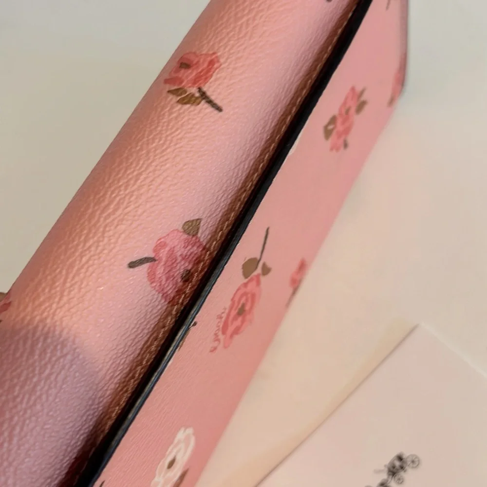 Coach Pink Floral Continental Wallet with Silver Logo - Picture 7 of 7